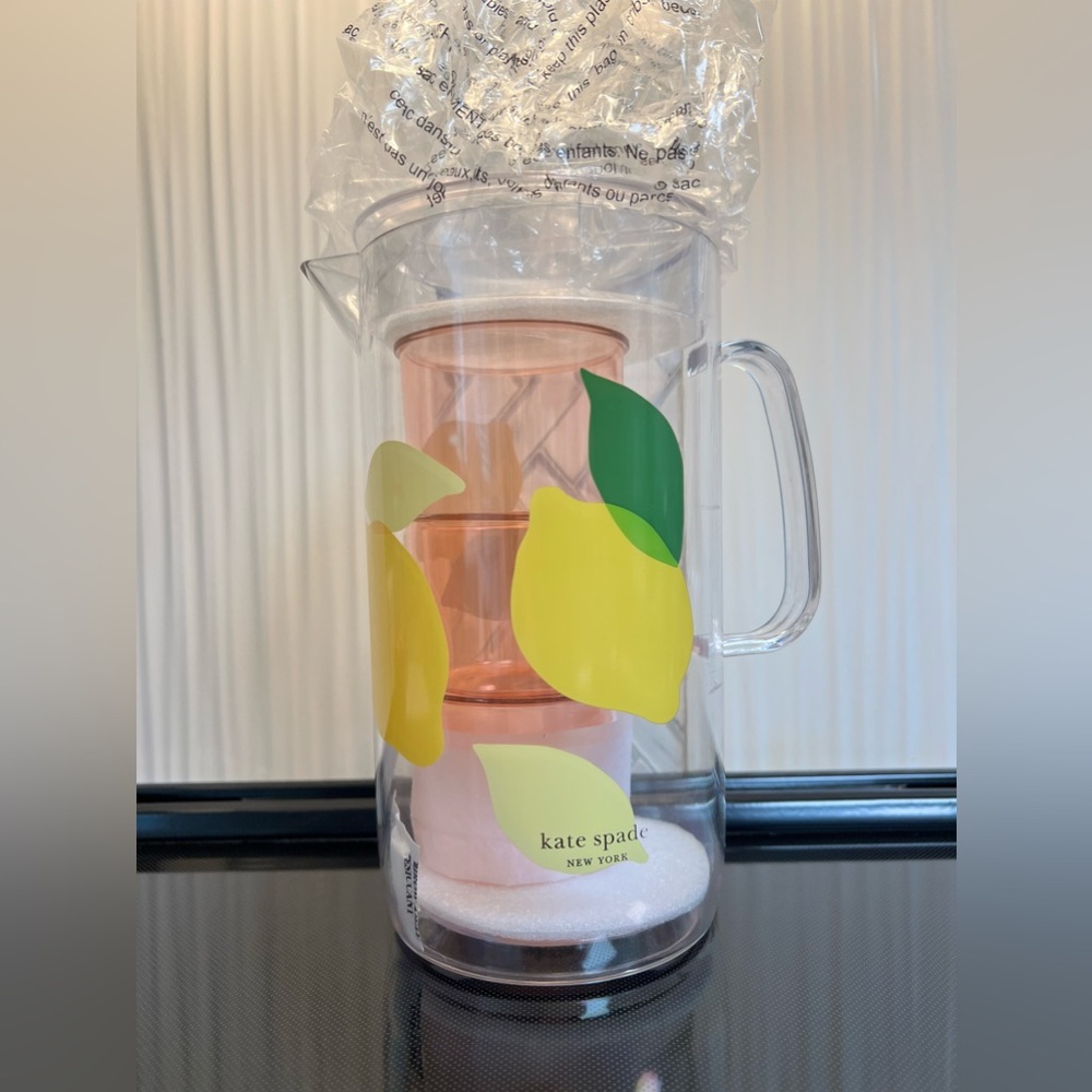 Kate Spade Lemon Pitcher and Stackable Cups Set - Picture 7 of 9